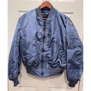 Alpha Industries Jacket L MA-1 Intermediate Flight Bomber 80s U.S Air Force Logo